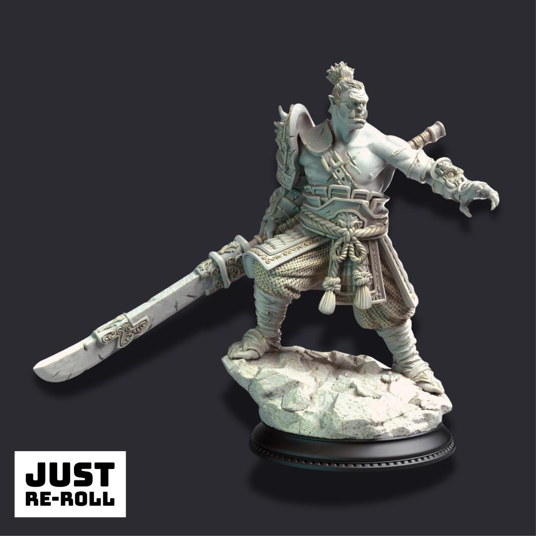 Bao Long – Eastern Orc Battlemaster - 3D Printed Fighter Character Miniature