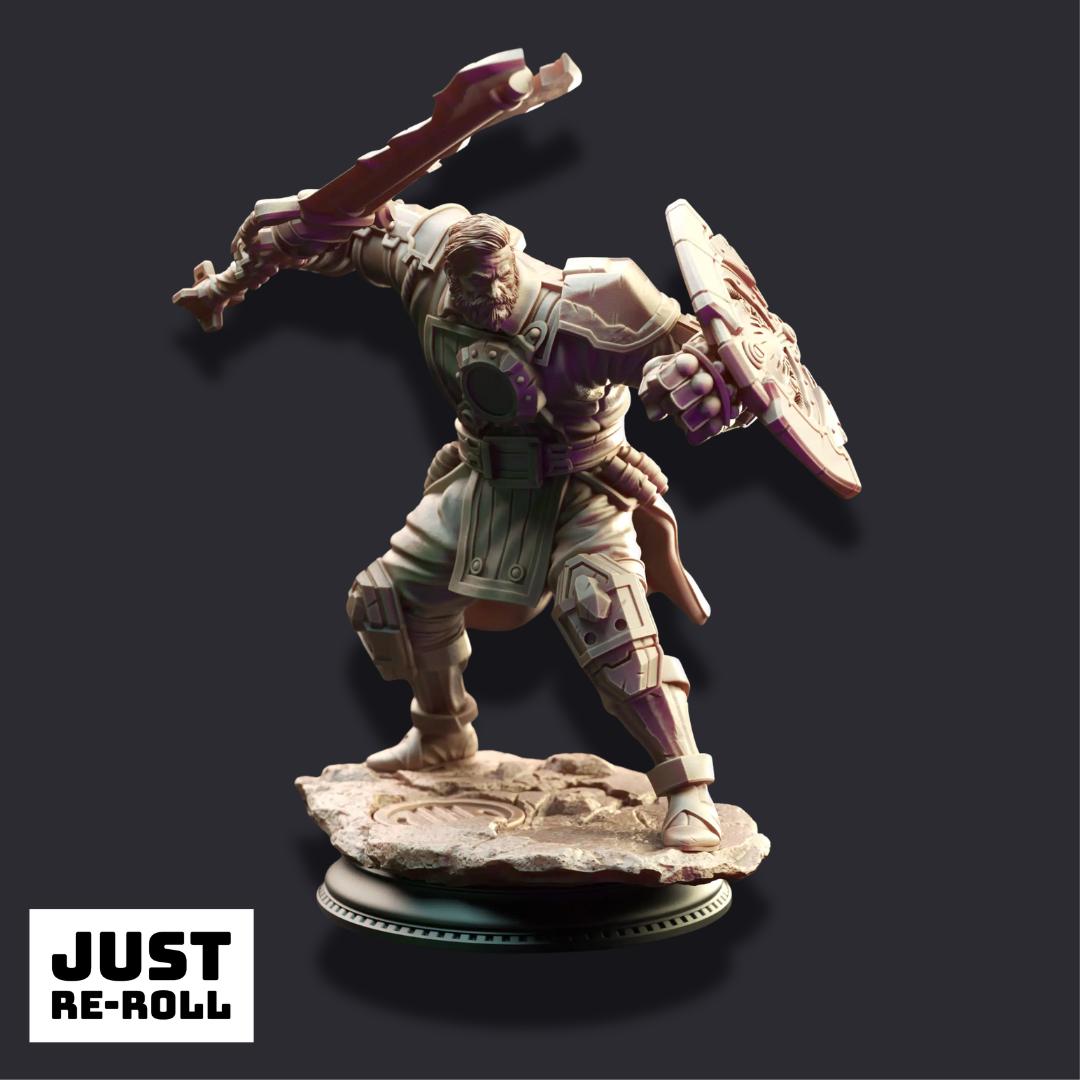 Brandyn Broadoak – Baldurian Enforcer - 3D Printed Artificer Character Miniature