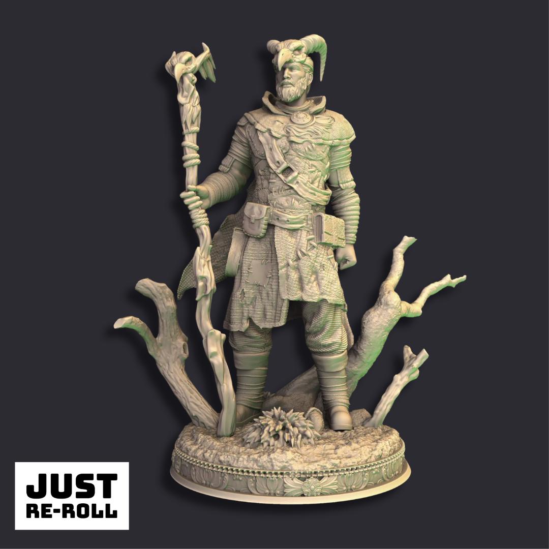 Noranor Gryphic Druid - 3D Printed Druid Character Miniature
