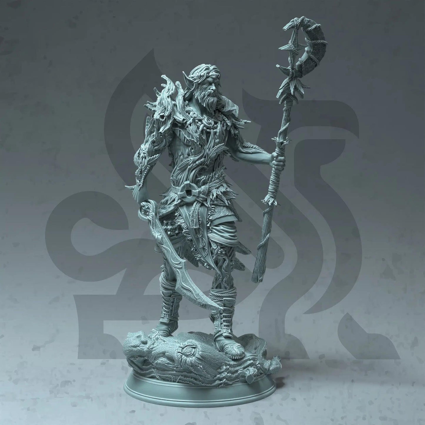 Aurelion The Evening Star - 3D Printed Druid Character Miniature