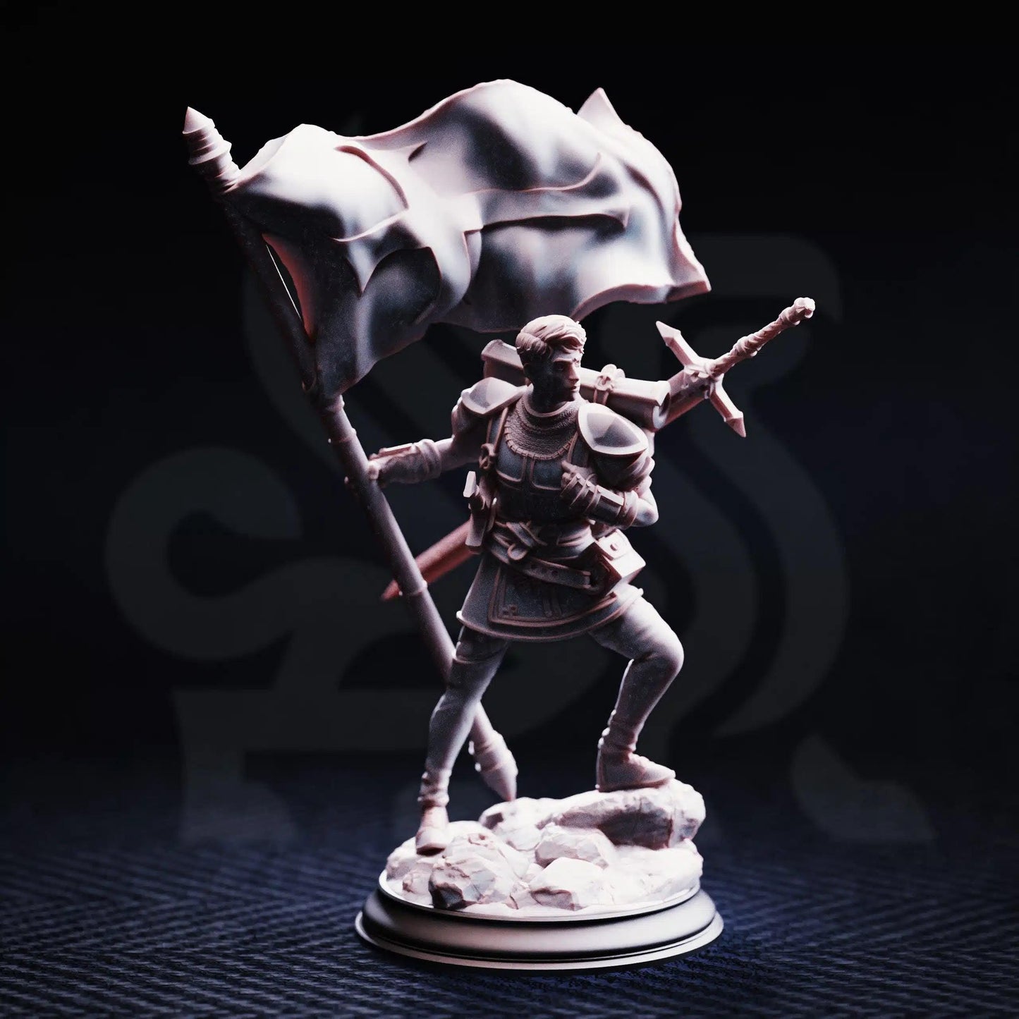 Lionel Donmeir – Squire of Justice - 3D Printed Paladin Character Miniature