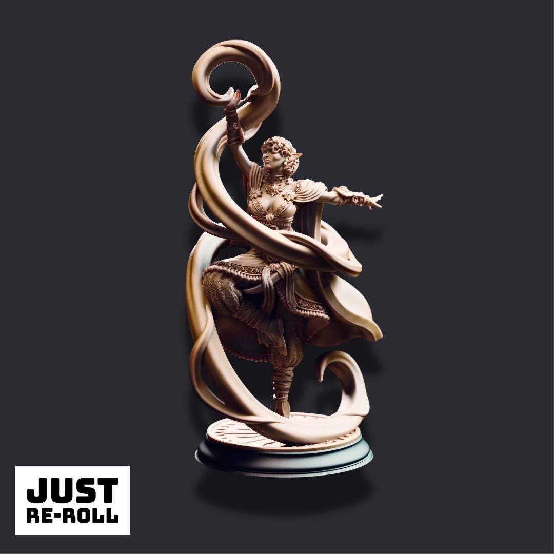 Juri the Lightdancer – Sun Sorcereress - 3D Printed Wizard Character Miniature