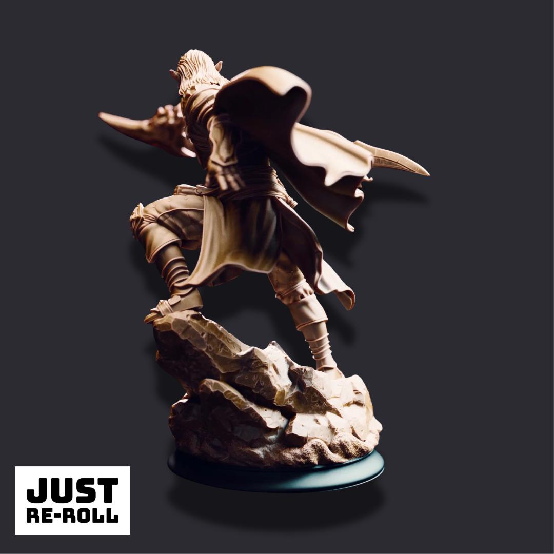 Reyvith the Valiant – Valadhar Veteran - 3D Printed Rogue Character Miniature