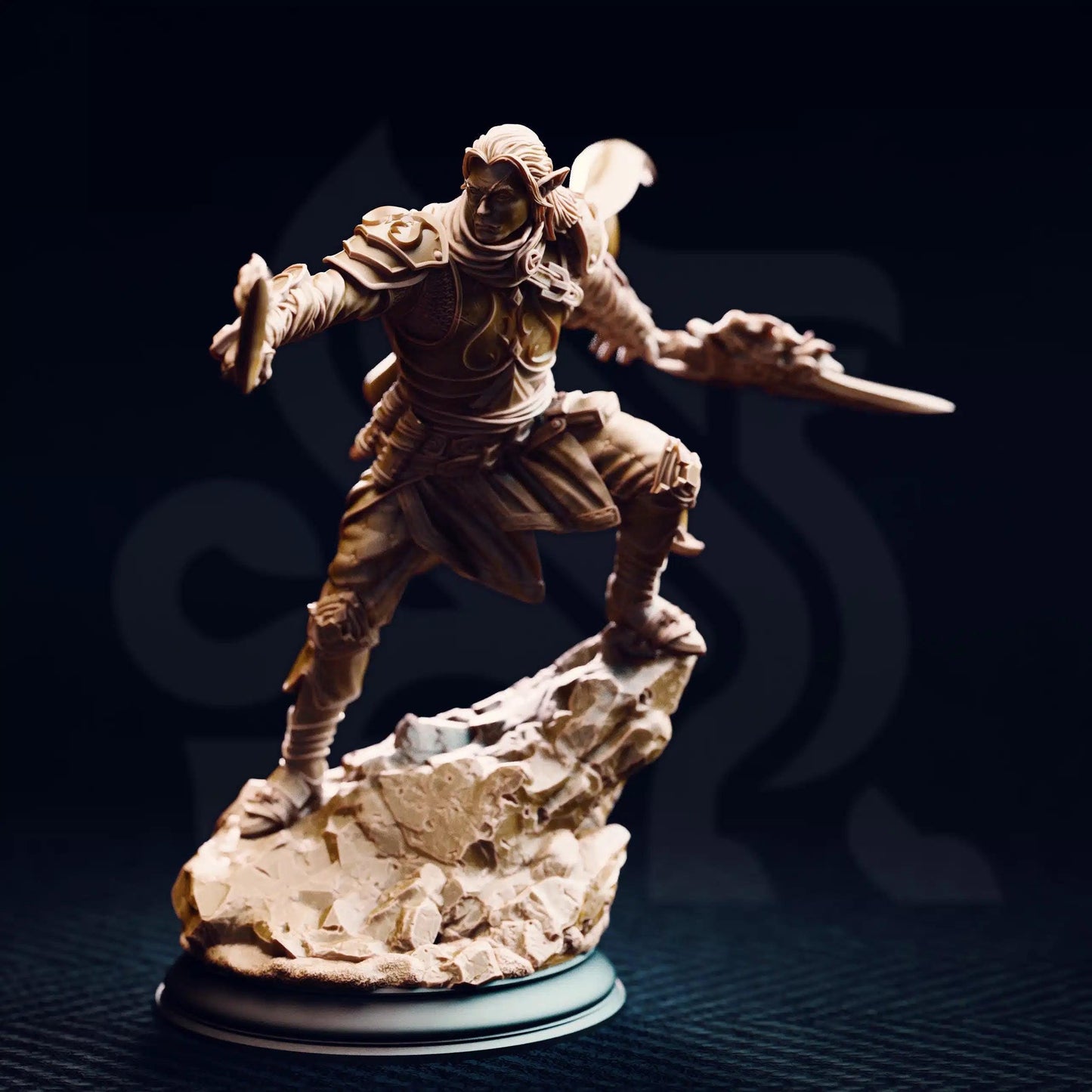 Reyvith the Valiant – Valadhar Veteran - 3D Printed Rogue Character Miniature