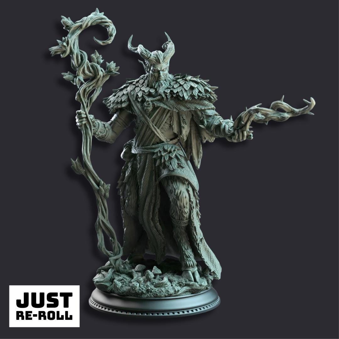 Old Barkhorn Satyr Druid - 3D Printed Druid Character Miniature