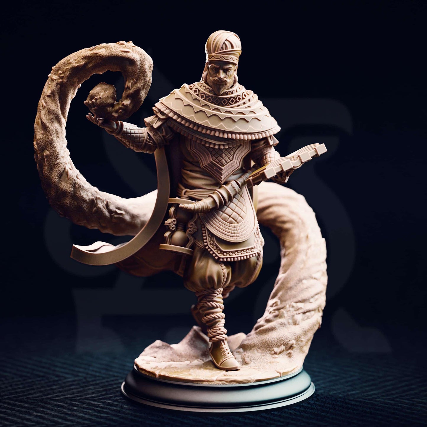 Ahmarai Waqalas – Time Wizard - 3D Printed Wizard Character Miniature