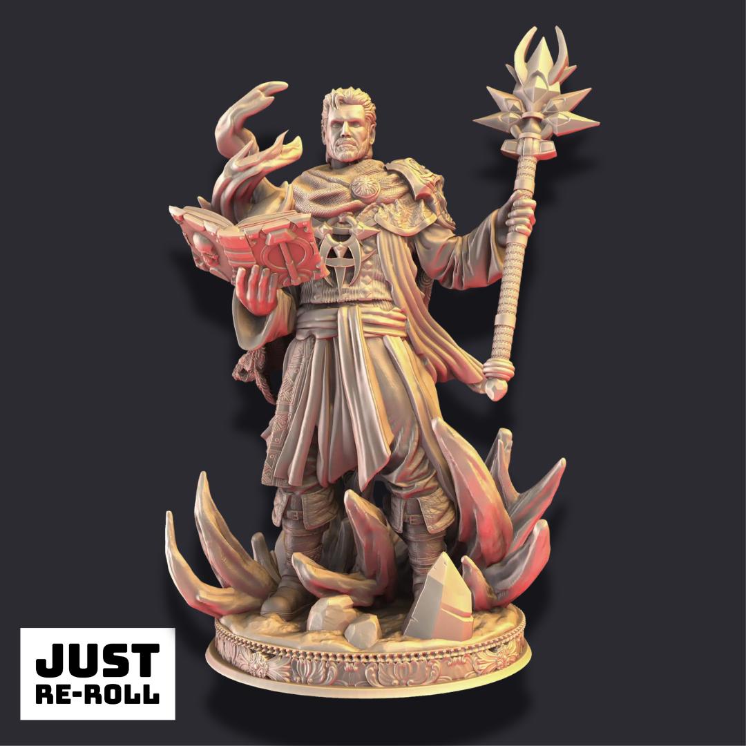 Aaron Drafthold – Loremaster of Tharador - 3D Printed Wizard Character Miniature