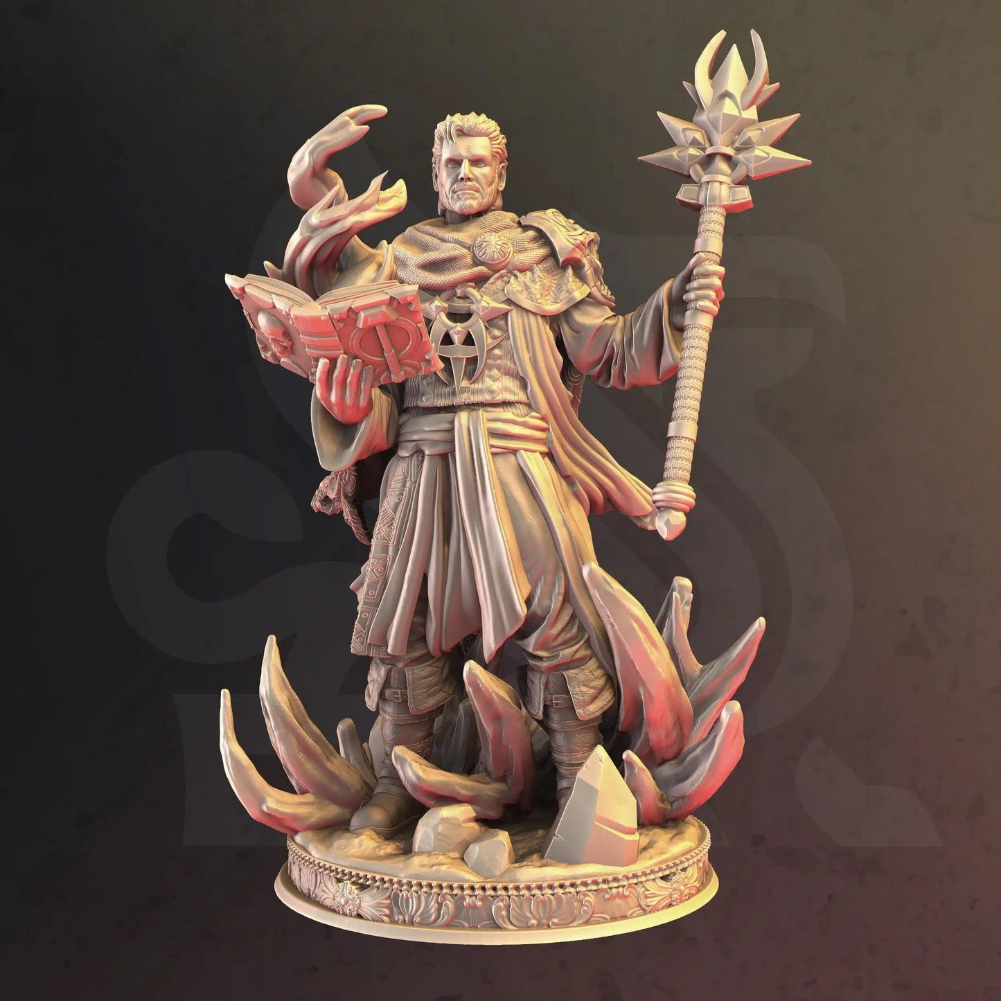 Aaron Drafthold – Loremaster of Tharador - 3D Printed Wizard Character Miniature