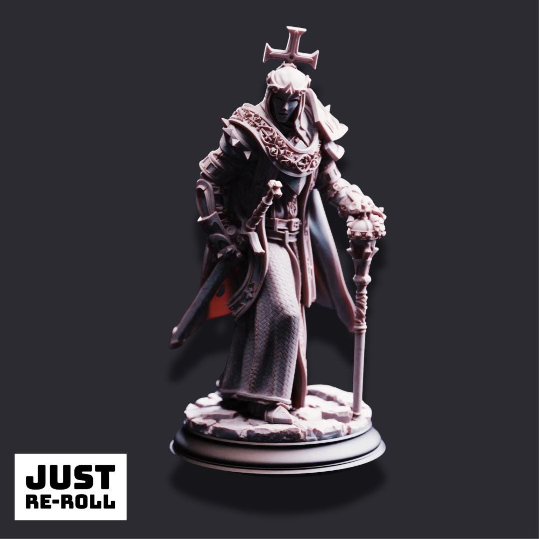 Arch Paladin Tyrius III – Will of Erdrydion - 3D Printed Paladin Character Miniature