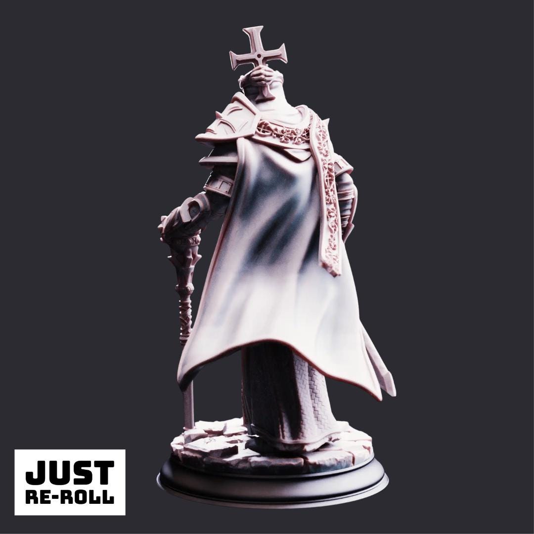 Arch Paladin Tyrius III – Will of Erdrydion - 3D Printed Paladin Character Miniature