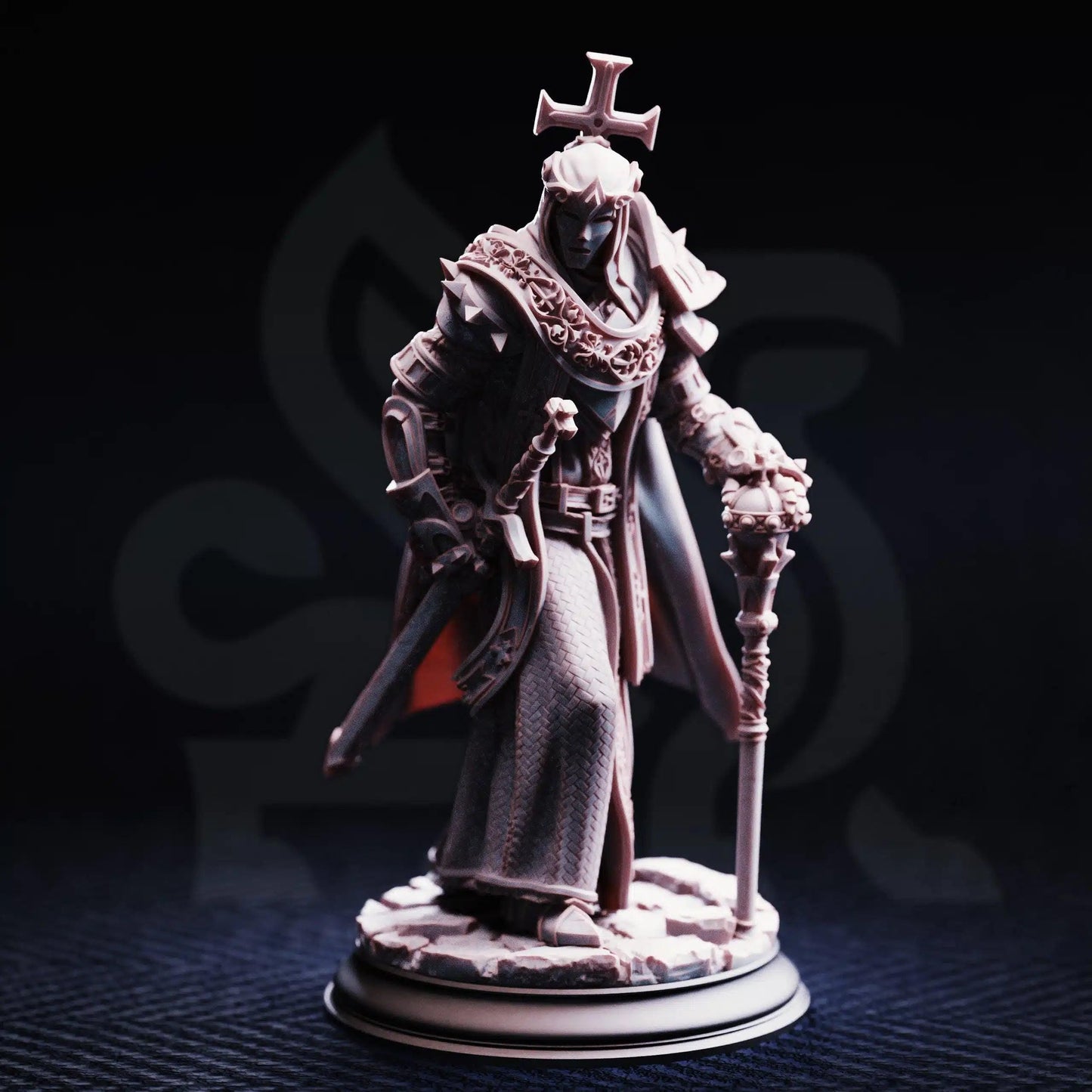 Arch Paladin Tyrius III – Will of Erdrydion - 3D Printed Paladin Character Miniature