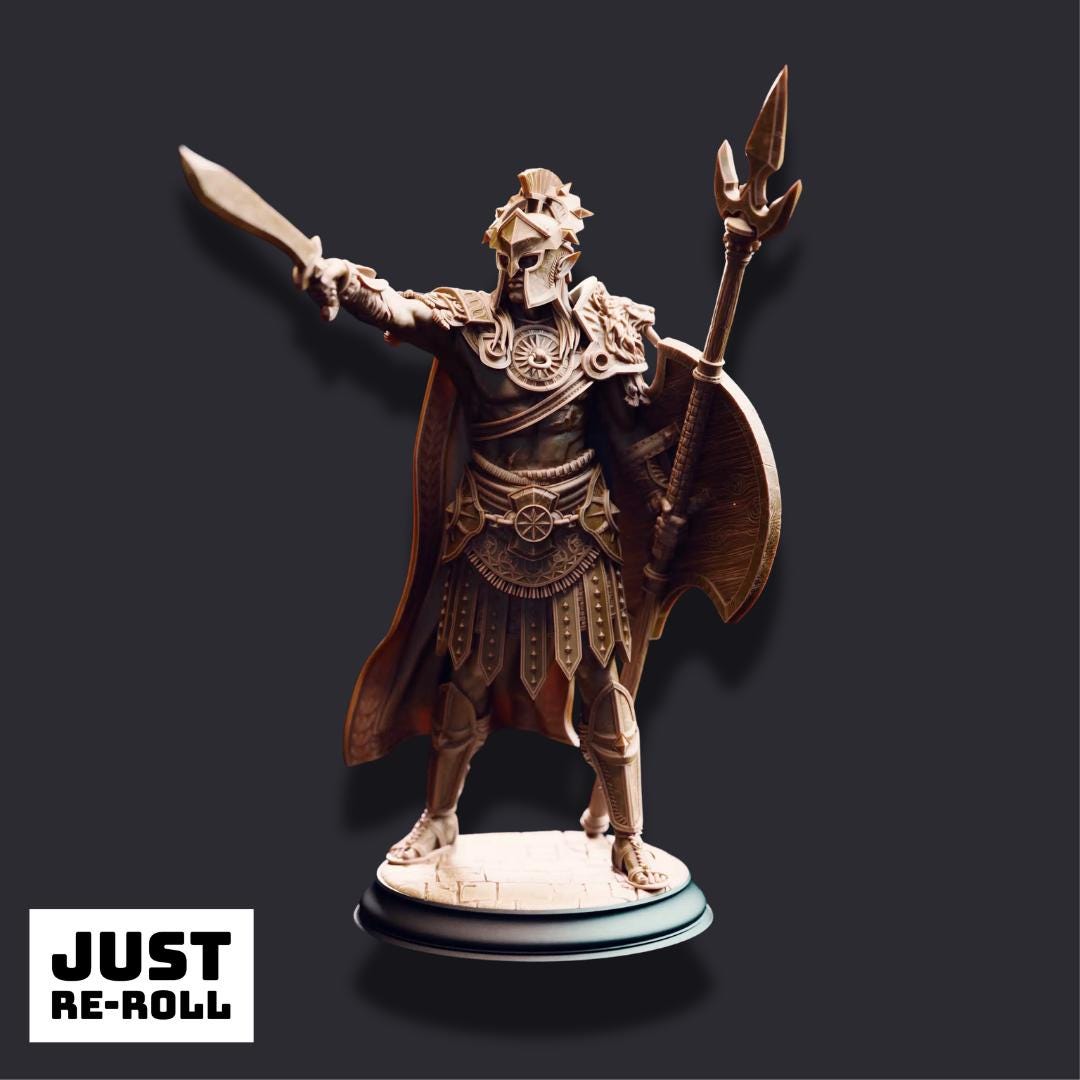 Vilryn Kaedrys – Sun Elf Gladiator - 3D Printed Fighter Character Miniature
