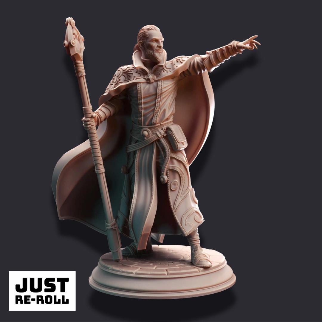 Jonas the Trick – Illusionist Wizard - 3D Printed Wizard Character Miniature