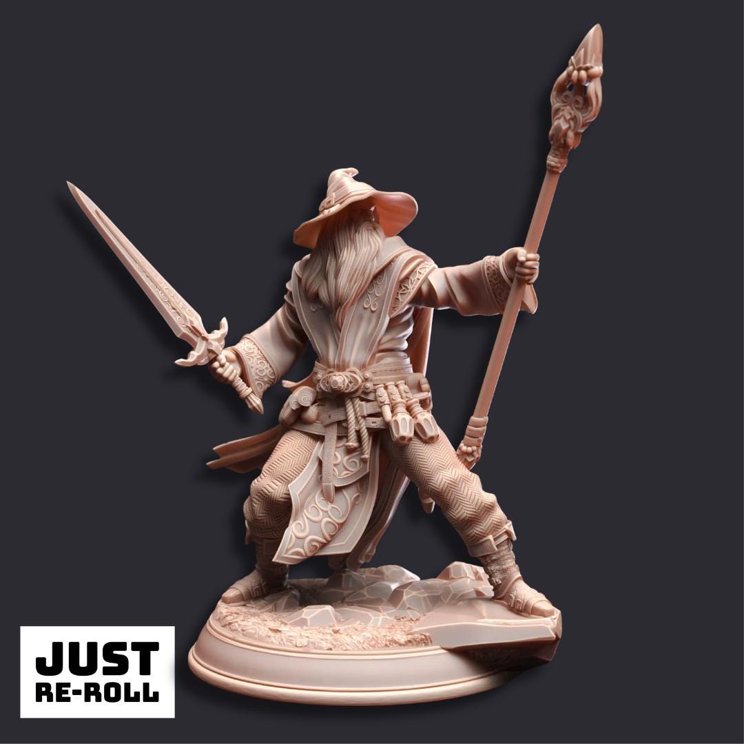 Artemis of Canos Wizard Miniature – 3D Printed Resin Fantasy Character