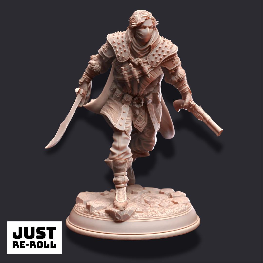 Derrick the Fin – Dusty Dirks Boss - 3D Printed Rogue Character Miniature