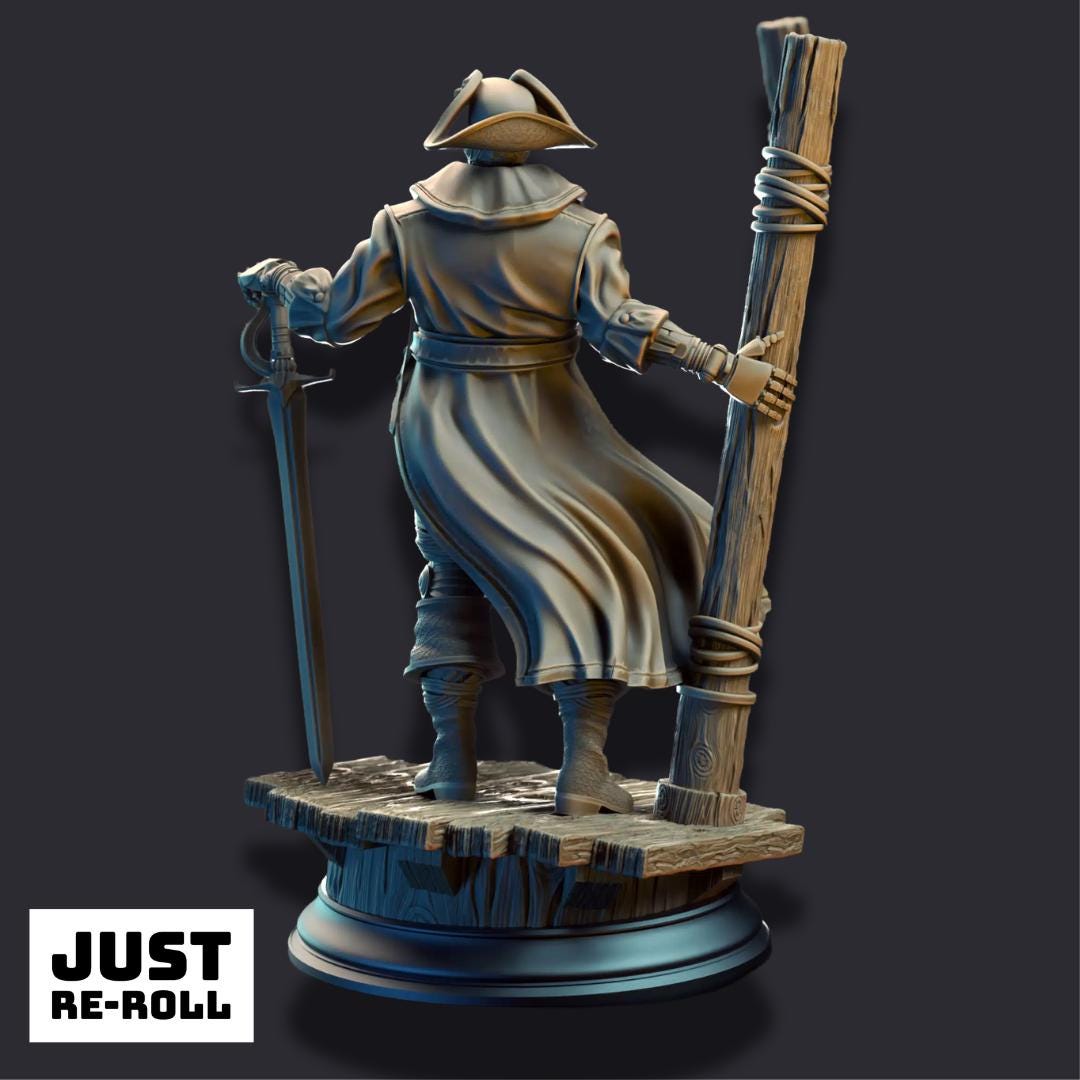 Harvold “Blue Eyes” Stalson – Soulforged Swashbuckler - 3D Printed Rogue Character Miniature