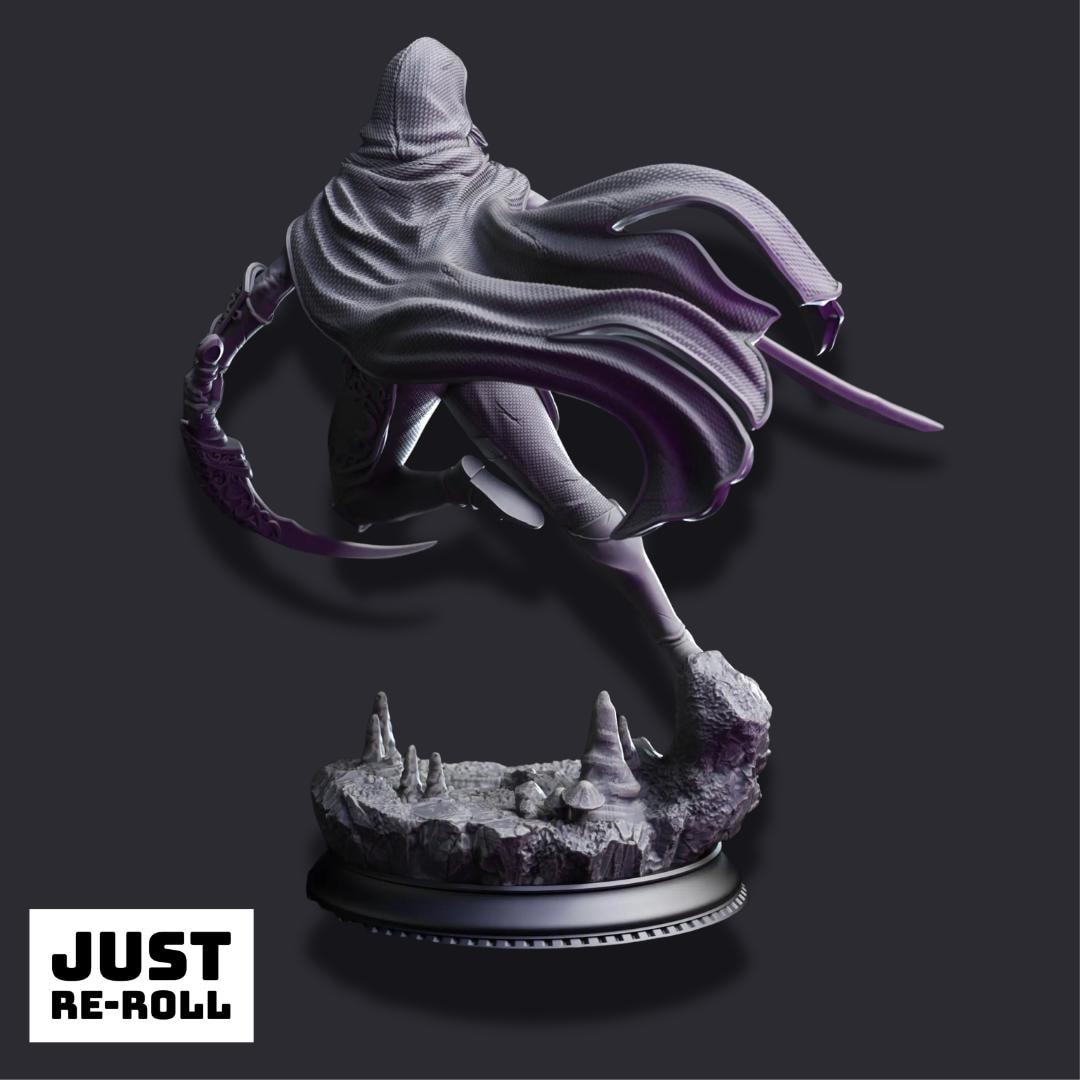 Xira Elineri – Assassin of the Waxing Moon - 3D Printed Rogue Character Miniature