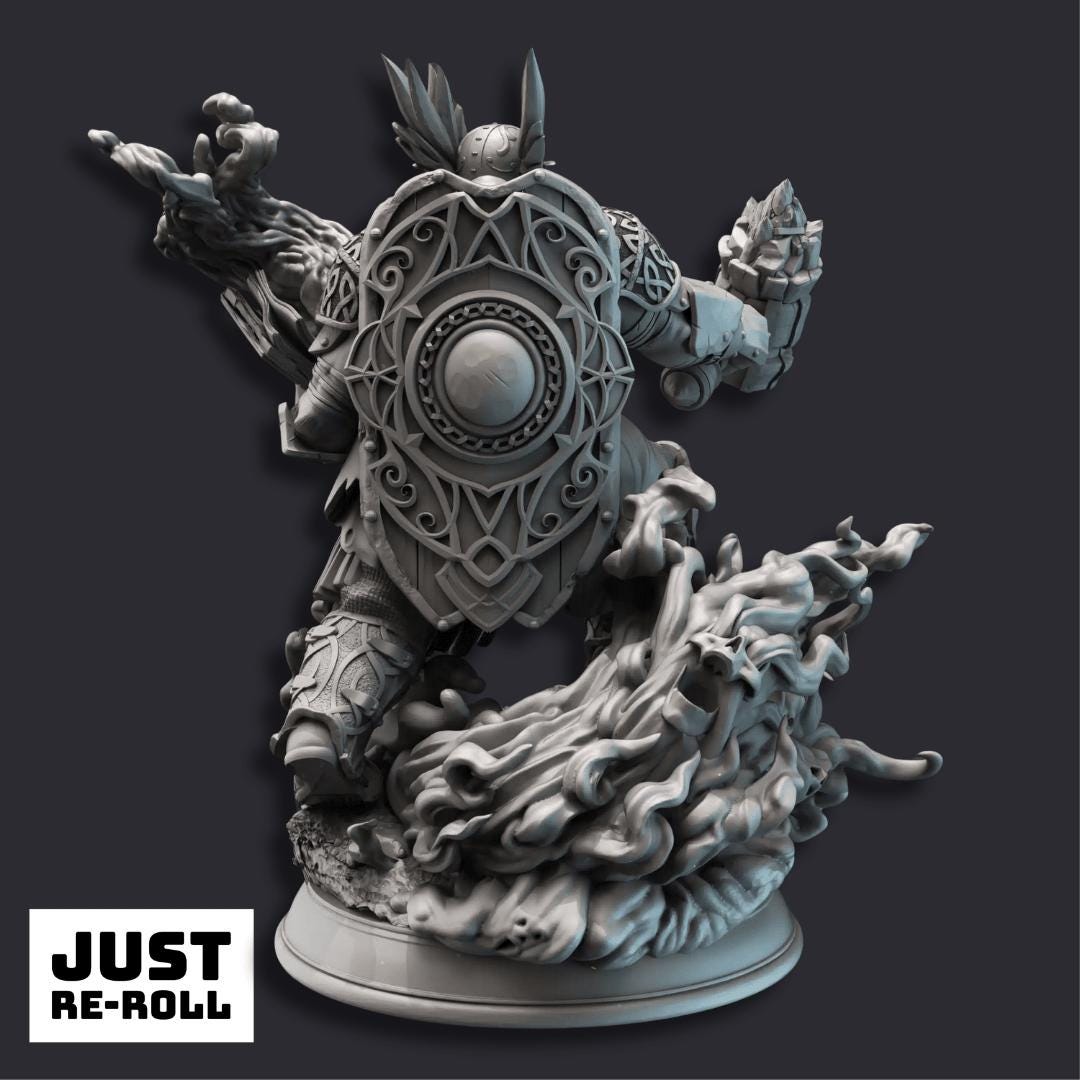 Gorozai Warden of the Sacred Fire - 3D Printed Cleric Character Miniature