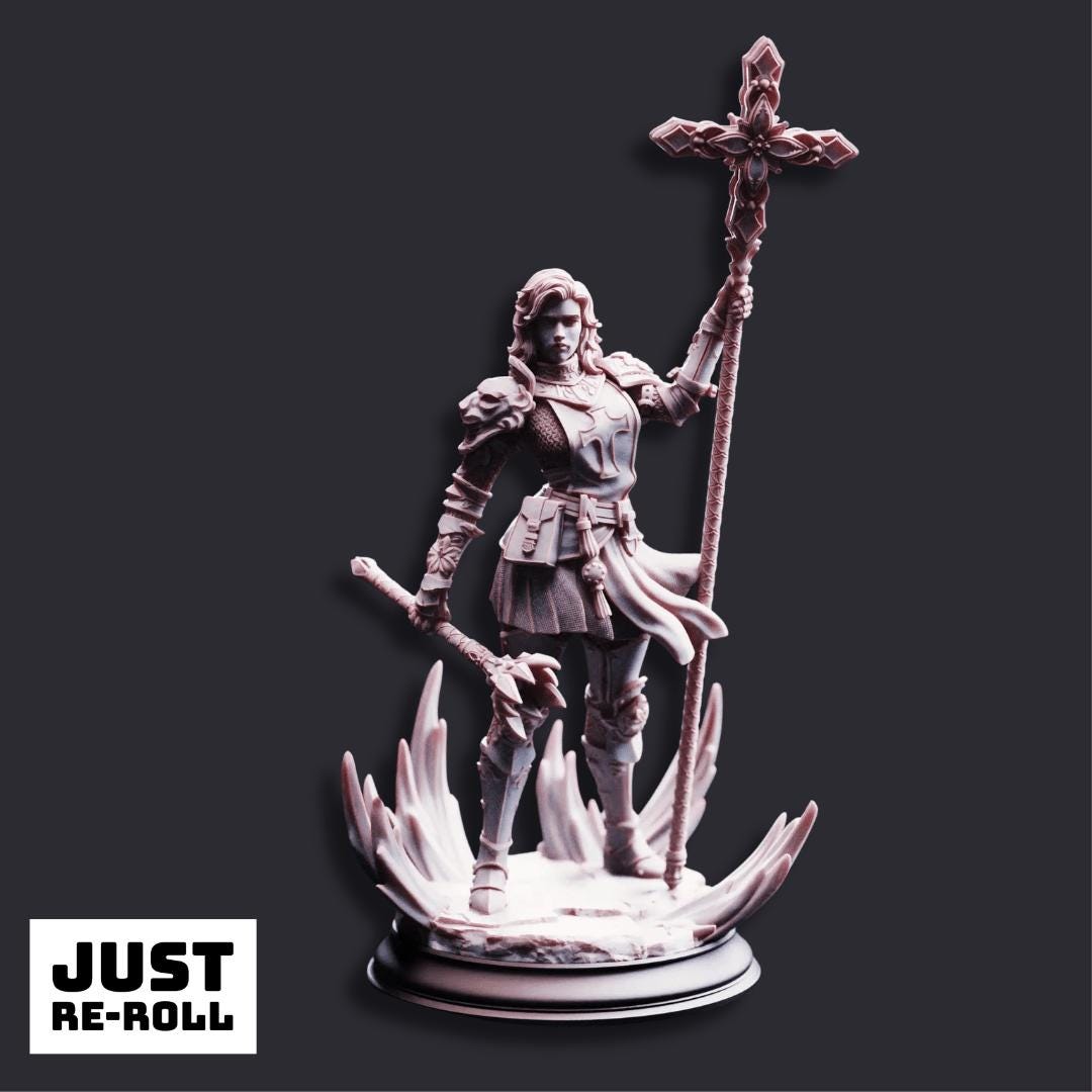 Sara Rosewood Cleric of Cedhelieth - 3D Printed Cleric Character Miniature