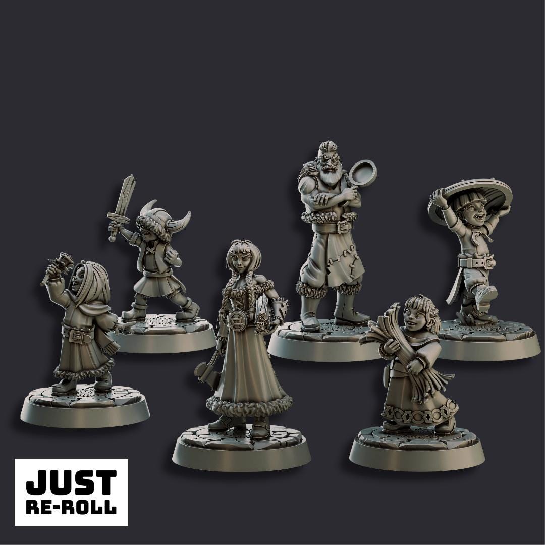 Viking Townsfolk - 3D Printed NPC Miniatures