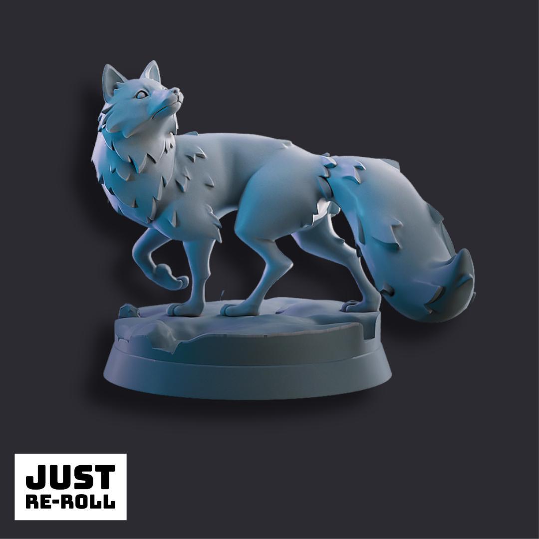 Arctic Fox Companions - 3D Printed Fantasy Fox Miniatures