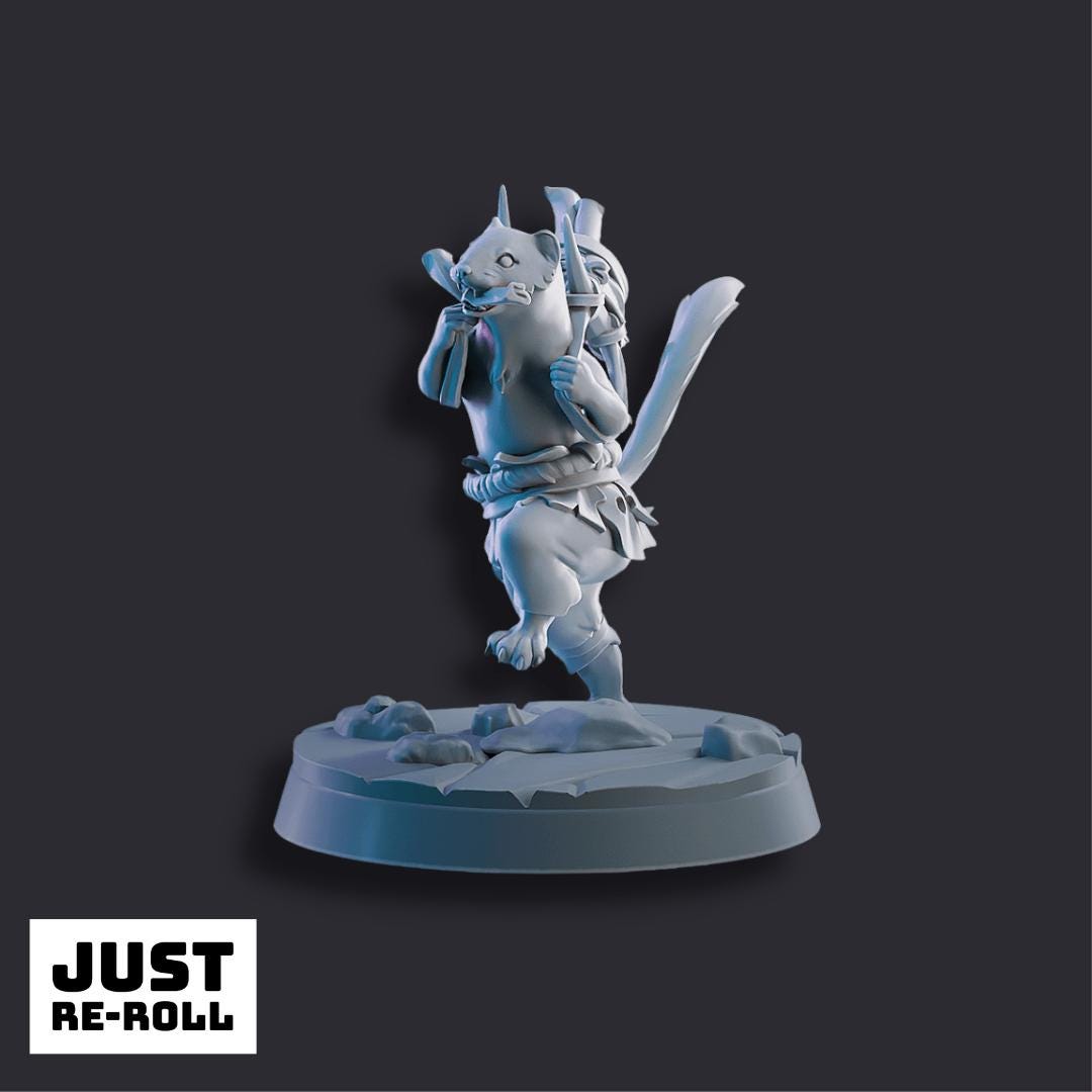 Ferret Lookouts - 3D Printed Fantasy Ferret Miniatures