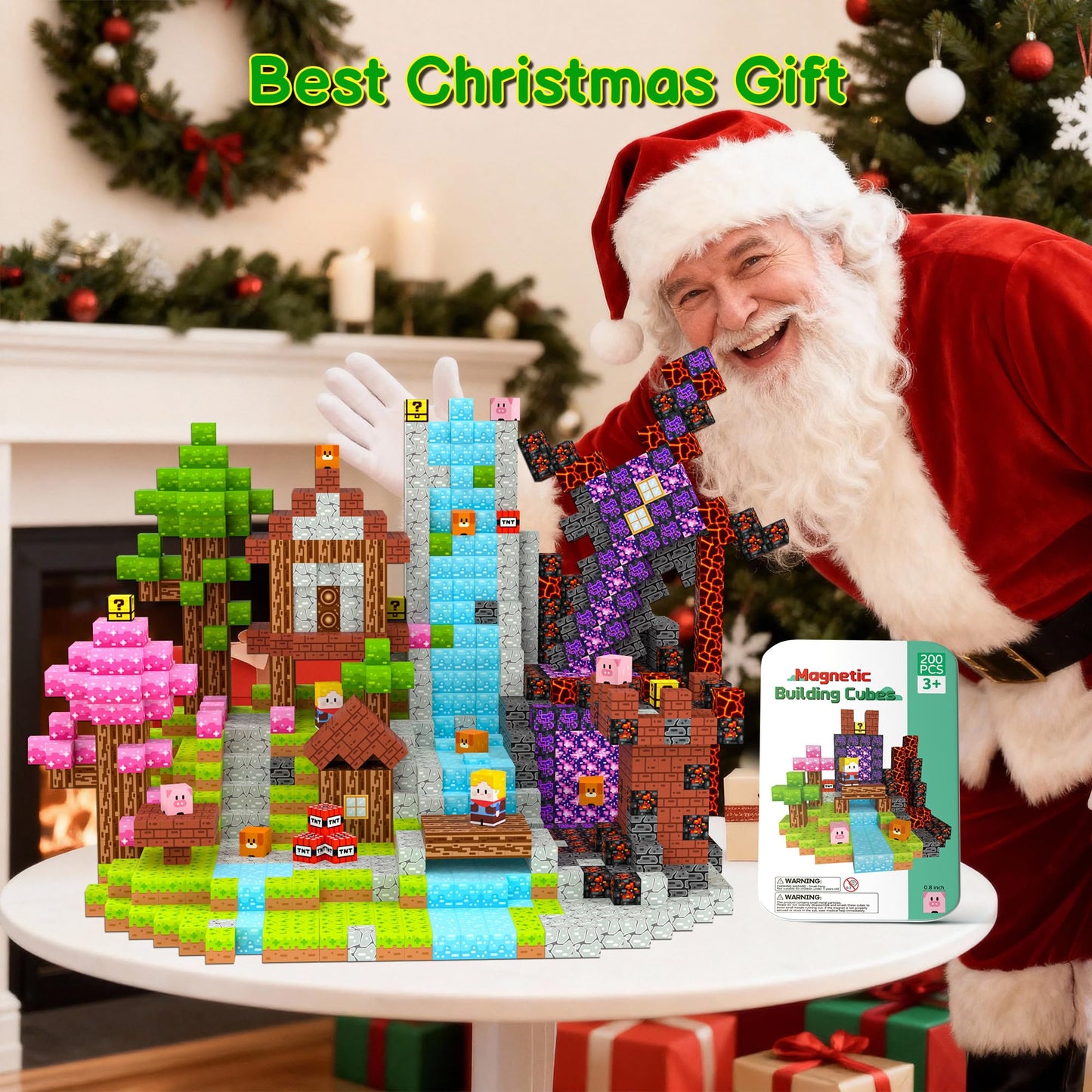 iLacven Magnetic Blocks Travel Set – 200 Pcs Tin Box STEM Building Toys for Kids (Ages 3-12)
