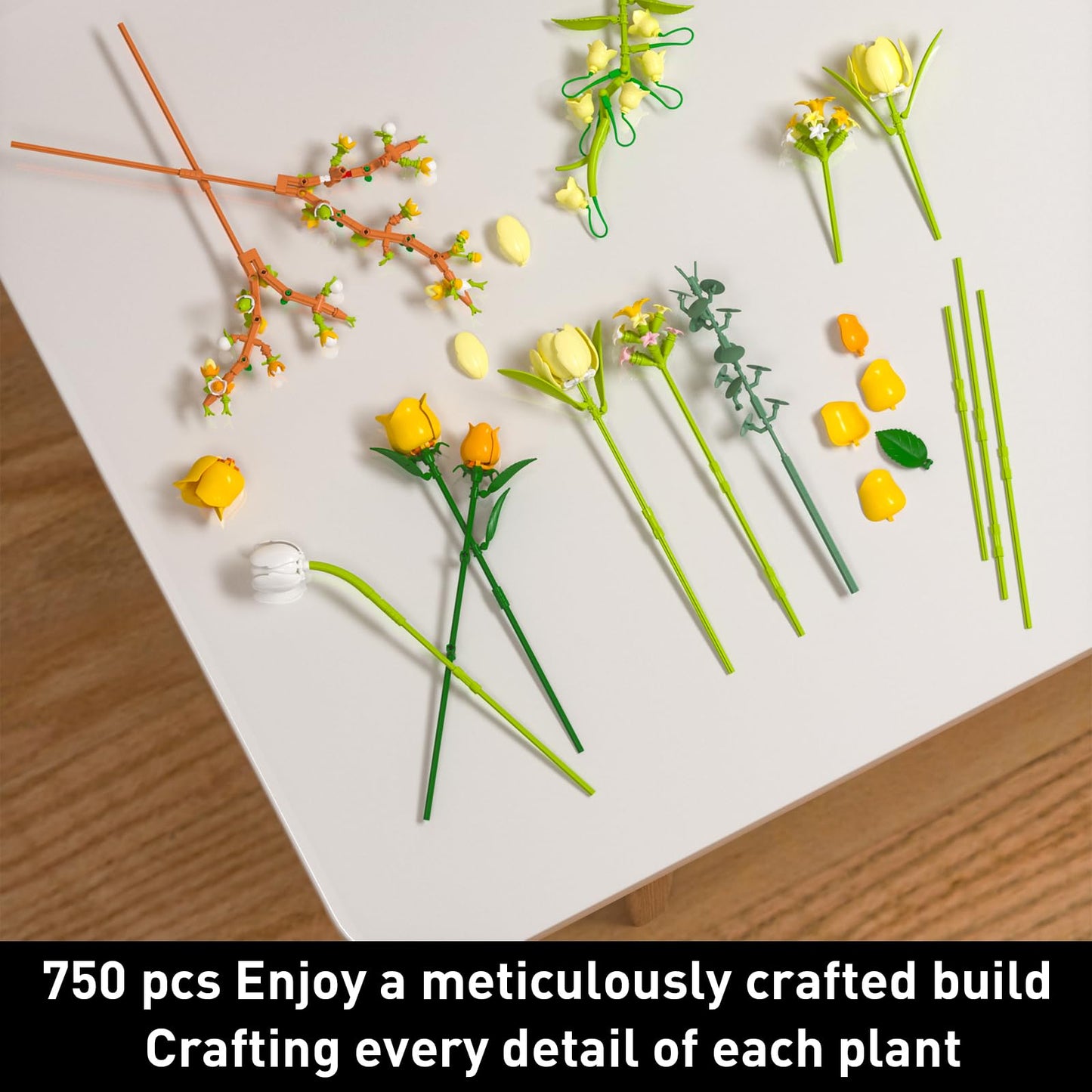 iLacven Tulip Rose Bouquet Building Set – Lego-Style Floral DIY for Gifts & Home Decor