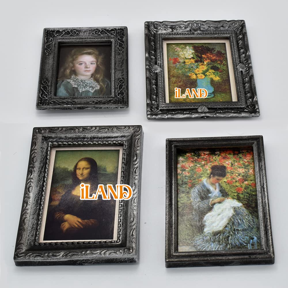 iland Miniature Dollhouse Frames & Printed Pictures Set — 1:12 Scale