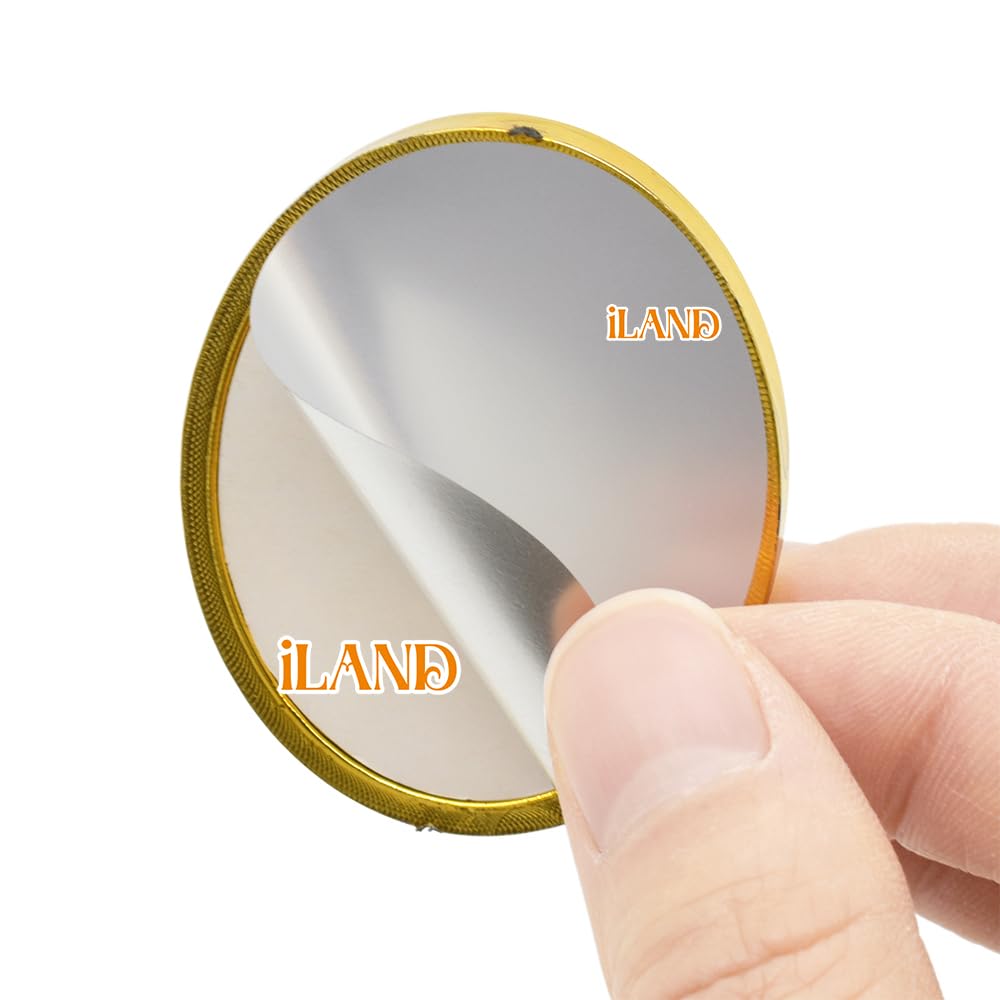 iLAND Miniature Dollhouse Frames Set – 4 Golden Oval Frames with Original Paintings