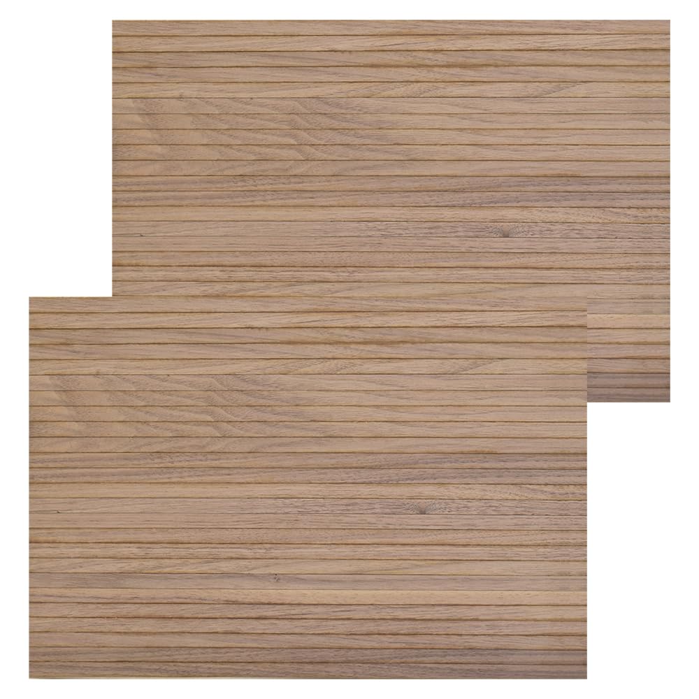 iLAND Dollhouse Flooring 17x11 in - 2pc Classic Walnut (1:12 Scale) Mini Floorboards