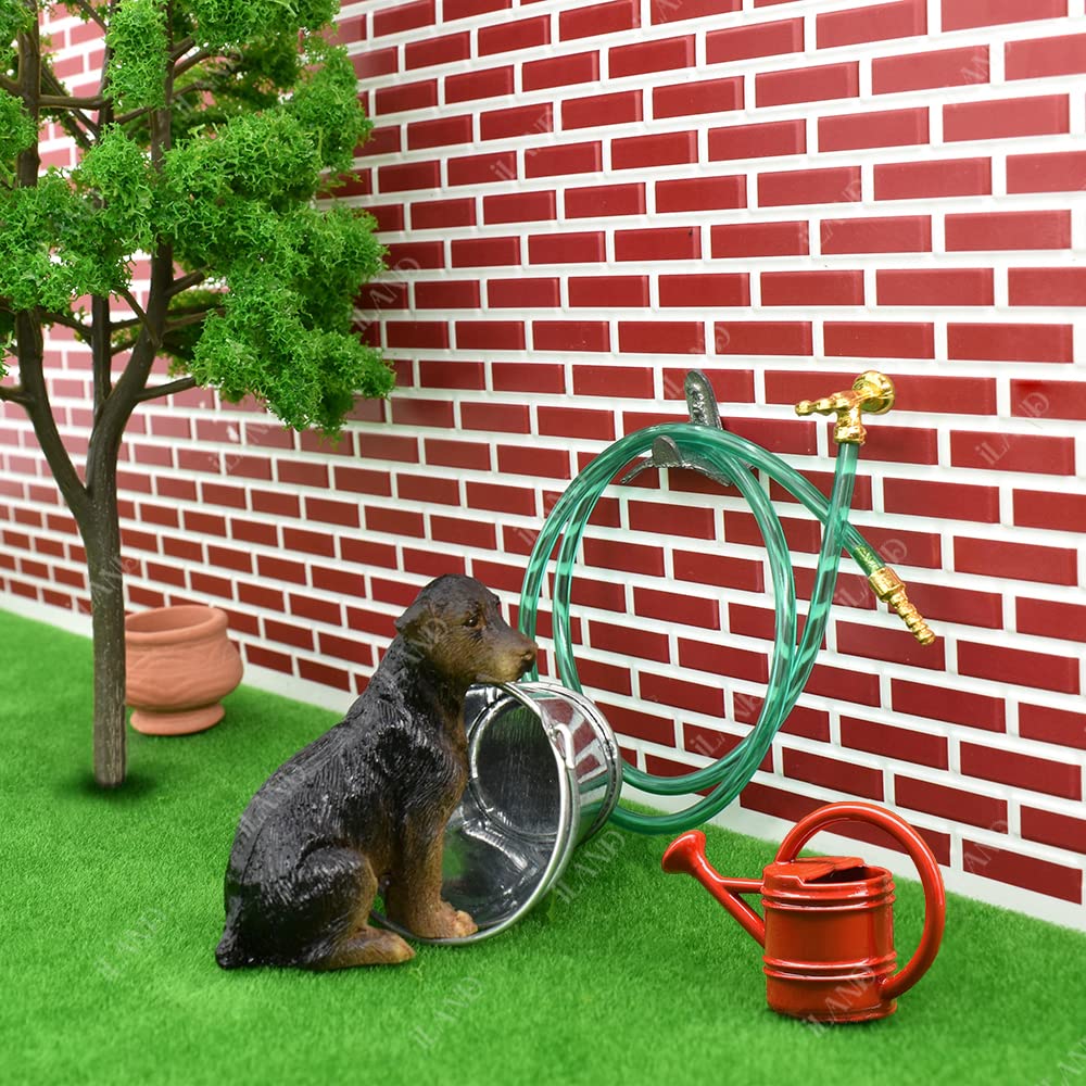 iland Dollhouse Pet: 4 Realistic Hand-Painted Mini Dogs on 1:12 Scale
