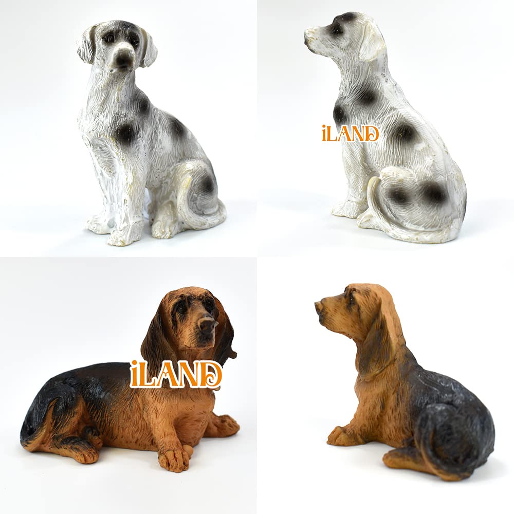 iland Dollhouse Pet: 4 Realistic Hand-Painted Mini Dogs on 1:12 Scale