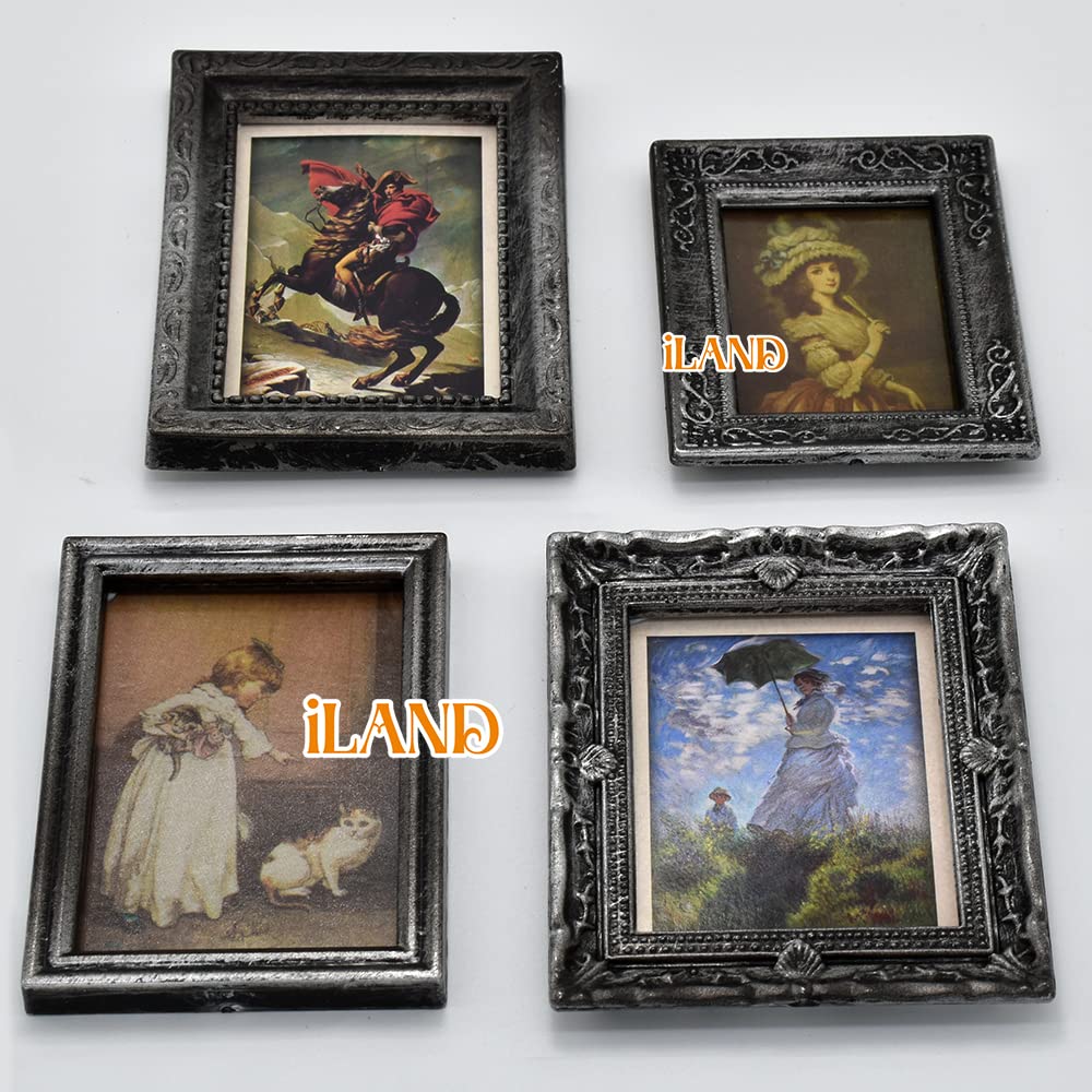 iland Miniature Dollhouse Frames & Printed Pictures Set — 1:12 Scale