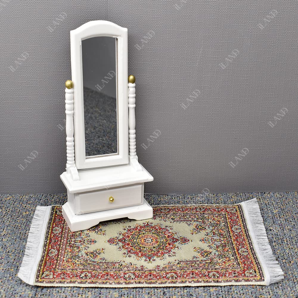 iland Miniature Dollhouse Rugs – 1:12 Scale, 6x3.8 Inch, 2-Pack, Woven Rugs