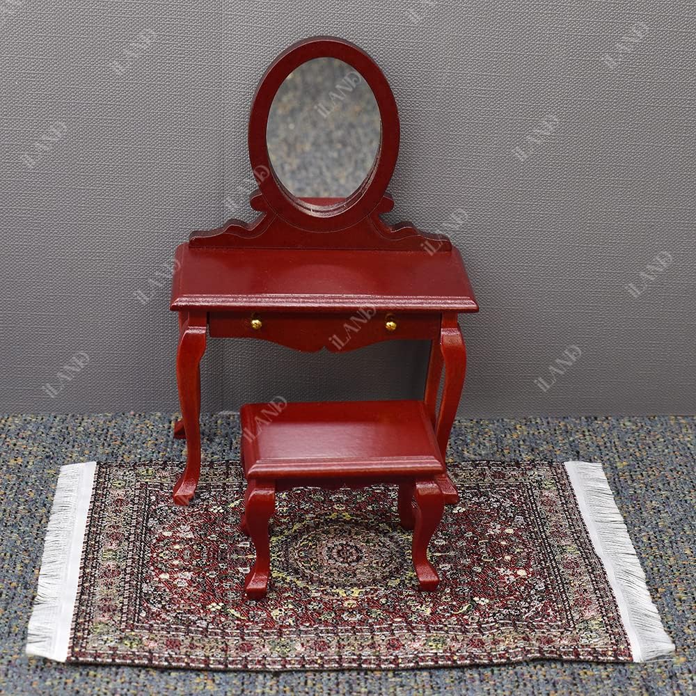 iLAND Victorian Dollhouse Rugs – 1:12 Scale, 6 x 3.8 in, 2-Pack