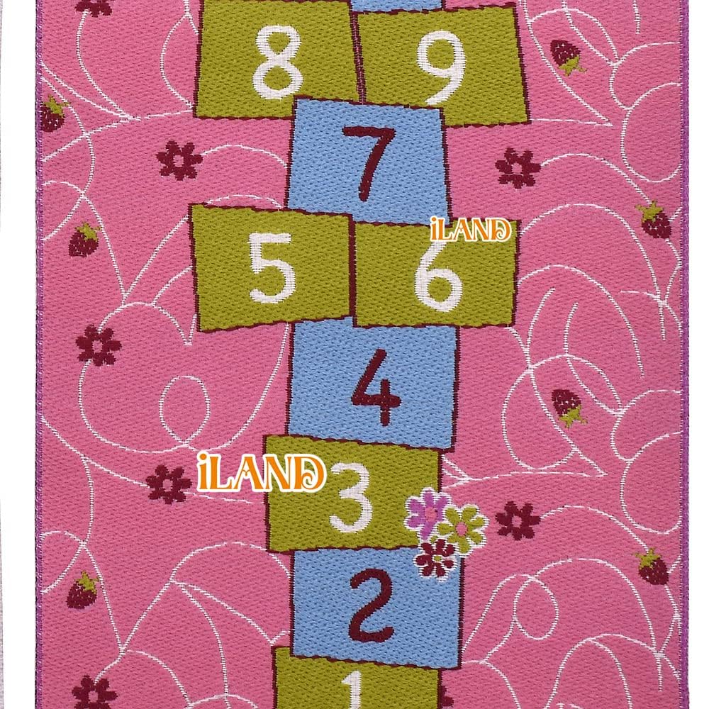 iLAND Miniature Dollhouse Rugs – 2-Pack Woven 6x3.8 in Rugs for 1:12 Scale Dolls (Princess)