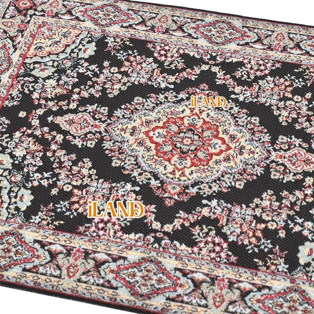 iland Miniature Dollhouse Rugs – Victorian Woven Area Rug and Runner for 1/12 Scale (2pcs)