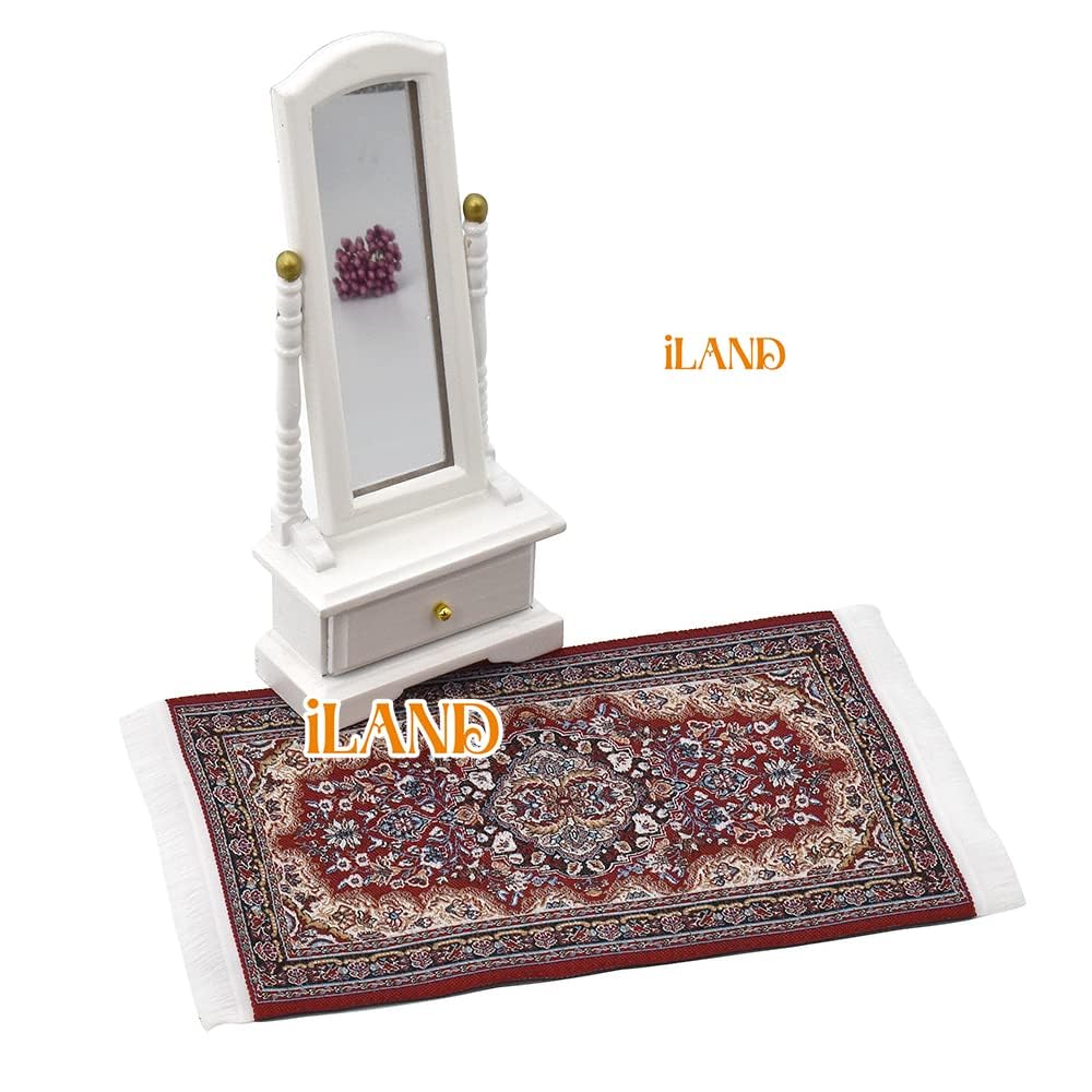 iLAND Victorian Dollhouse Rugs – 1:12 Scale, 6 x 3.8 in, 2-Pack