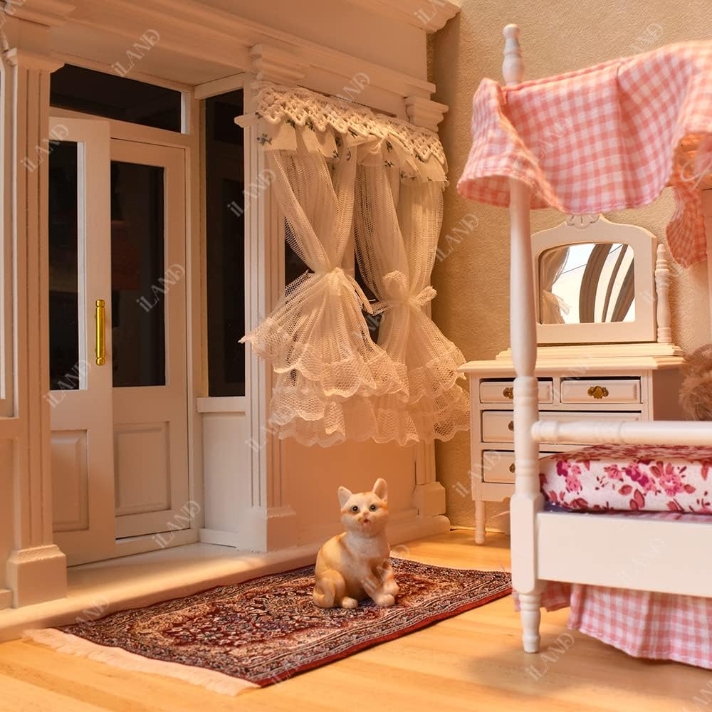 iLAND Victorian Dollhouse Rugs – 1:12 Scale, 6 x 3.8 in, 2-Pack
