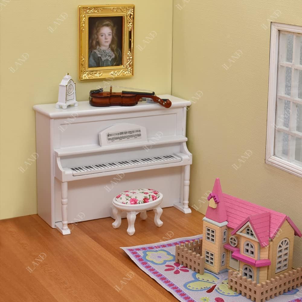 iLAND Miniature Dollhouse Rugs – 2-Pack Woven 6x3.8 in Rugs for 1:12 Scale Dolls (Princess)