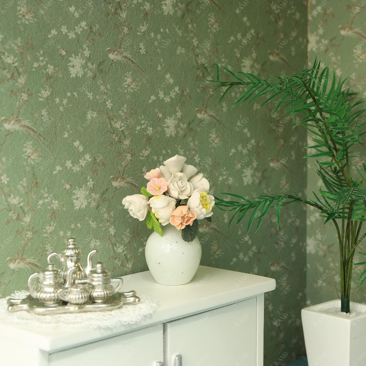 iLAND Dollhouse Wallpaper 1/12 Scale – 39 x 15.7 in Realistic Mini Wall Decor
