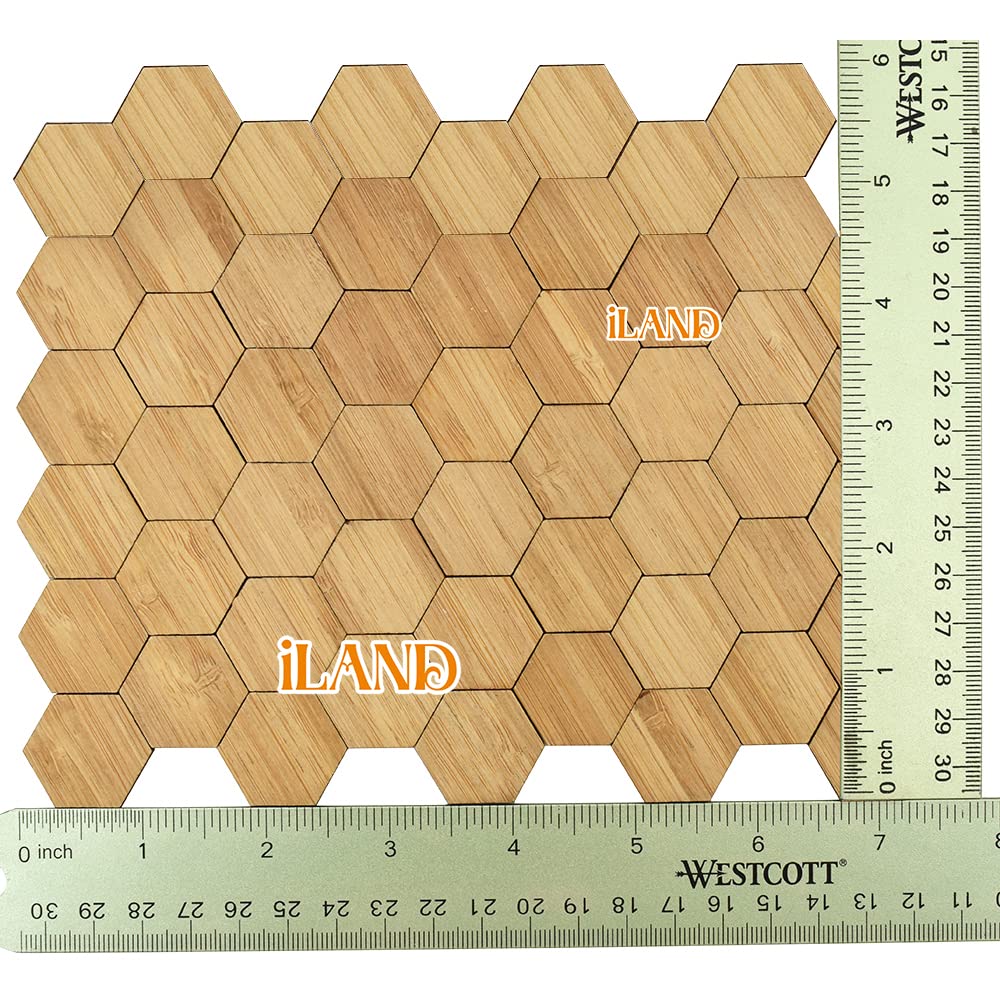 iland Varnished Dollhouse Flooring – Bamboo Hexagonal 1:12 Scale (96pcs)