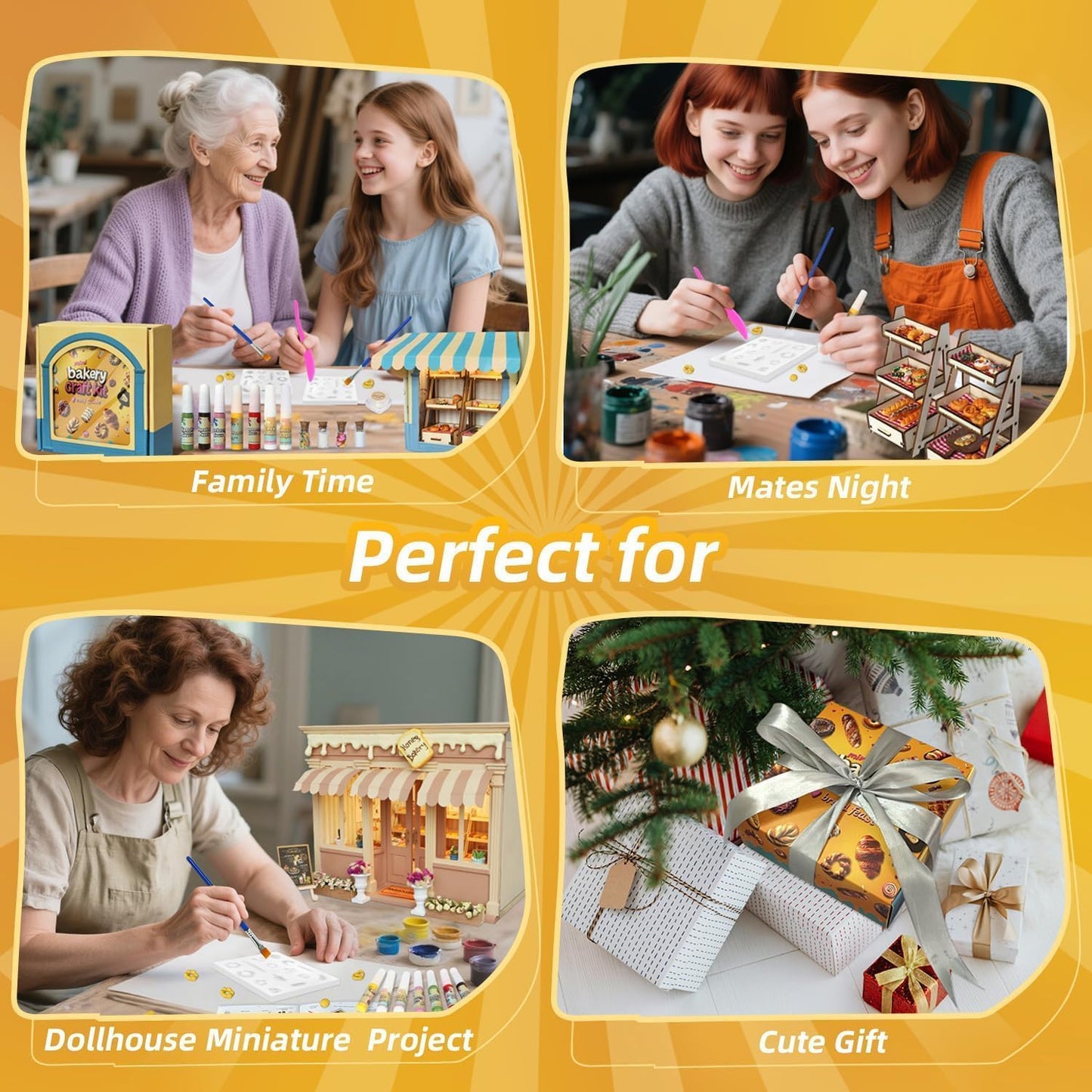 iland Air Dry Clay Craft Kit for Teens & Adults — 1/12 Mini Bakery Accessories