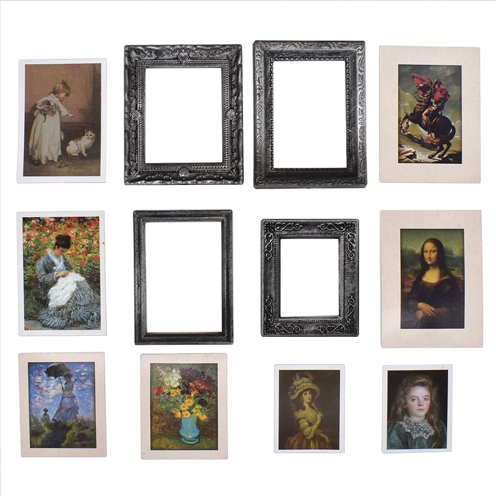 iland Miniature Dollhouse Frames & Printed Pictures Set — 1:12 Scale