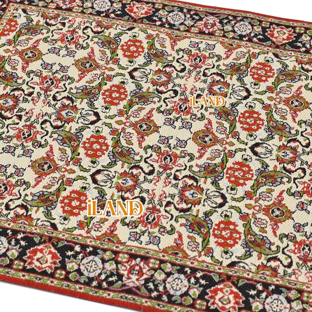 iland Miniature Dollhouse Woven Rugs Set – 2pc Spring, 1:12 Scale (9.4x5.7 in & 9.2x1.8 in)