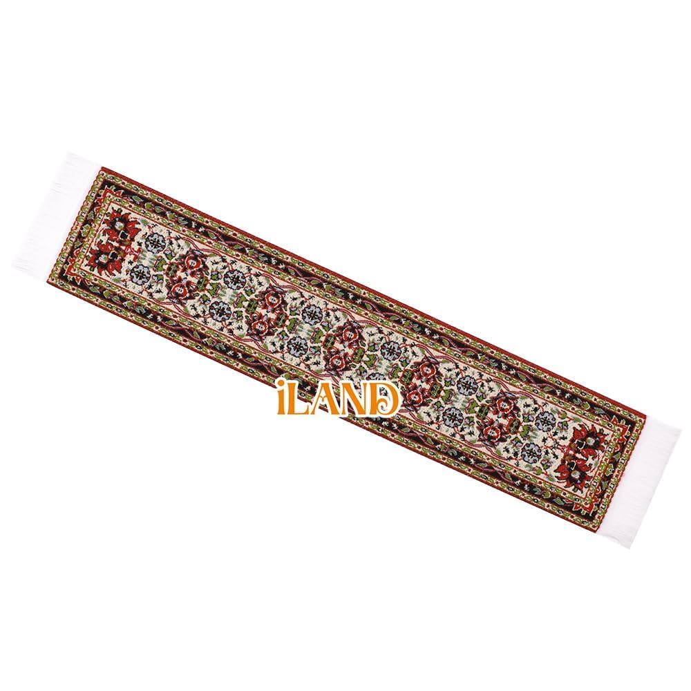 iland Miniature Dollhouse Woven Rugs Set – 2pc Spring, 1:12 Scale (9.4x5.7 in & 9.2x1.8 in)
