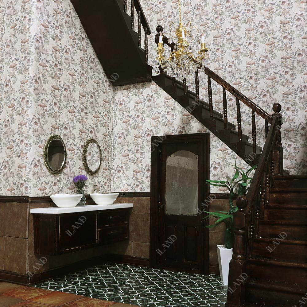 iland Originality Dollhouse Wallpaper 39 x 15.7 in – Forest Whisper (1:12 & 1:6 Scale)