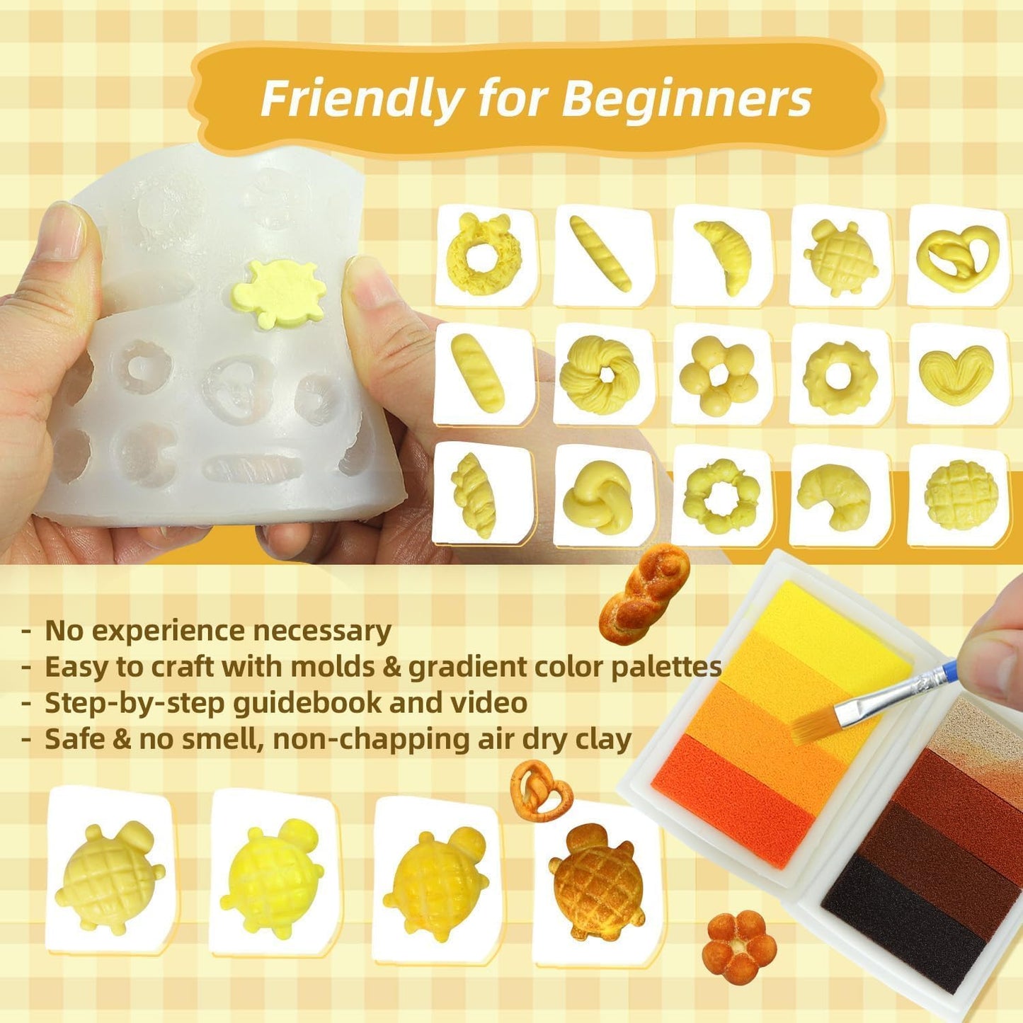 iland Air Dry Clay Craft Kit for Teens & Adults — 1/12 Mini Bakery Accessories