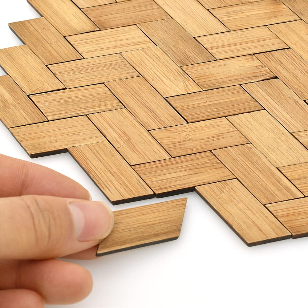 iland Varnished Dollhouse Flooring: Bamboo Parallelogram Floorboards (1:12, 96pcs)